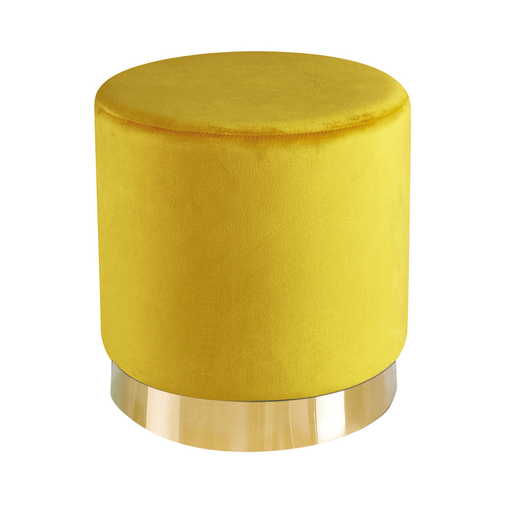 Luxe Pouffe Ochre Yellow Velvet