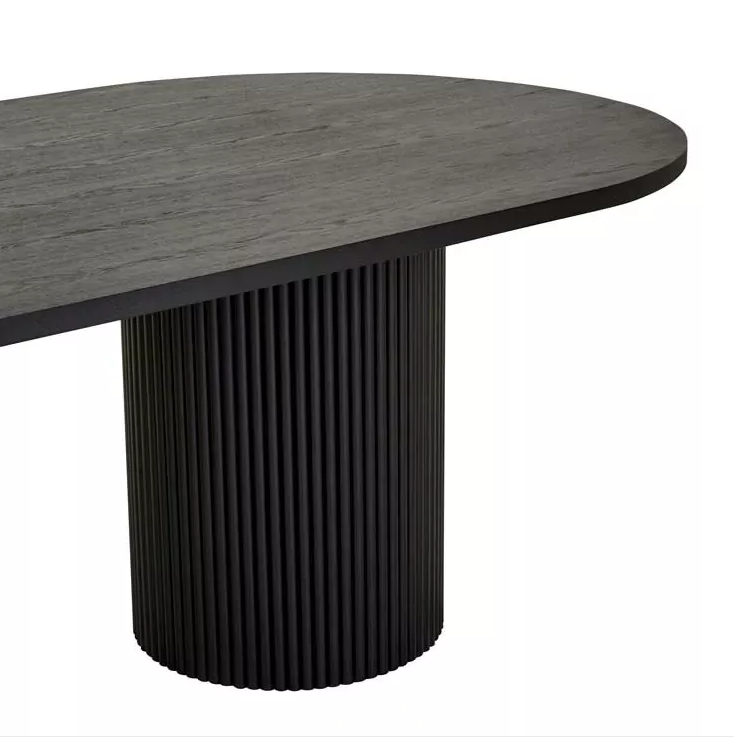 Pre Order- Kensington Oval Black Wood Dining Table