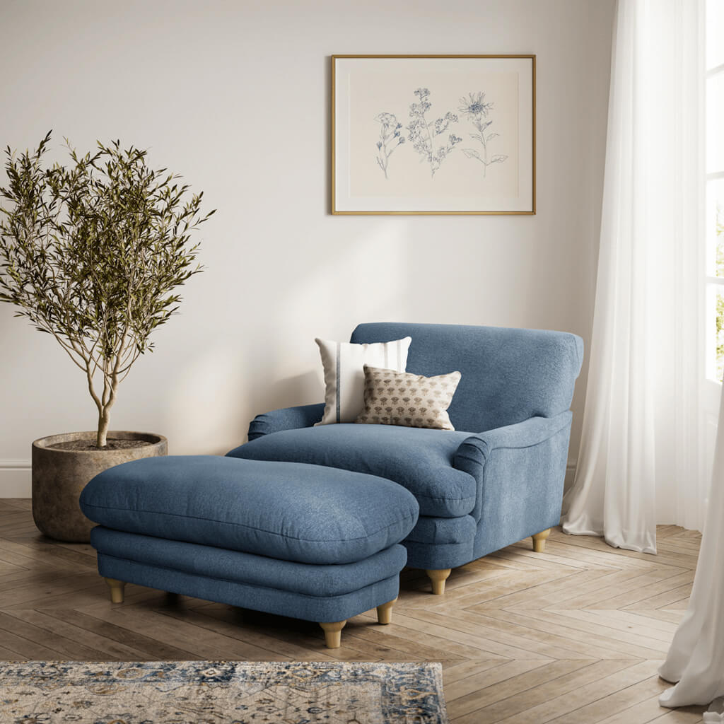 Pavilion Denim Blue Footstool