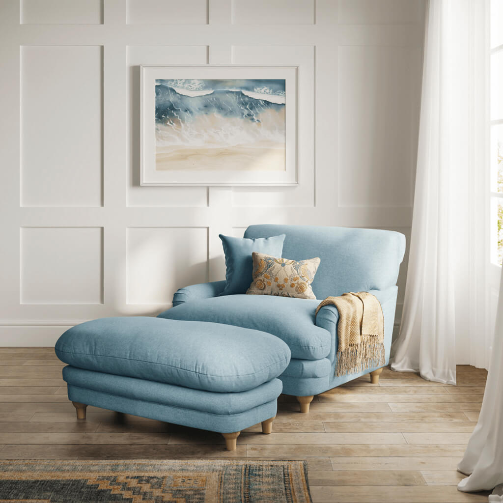 Pavilion Duck Egg Blue Footstool