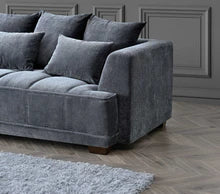 Brussels Chunky Fluted Sofa Range  in Steel Velvet