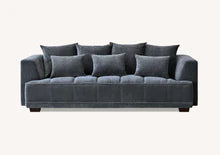 Brussels Chunky Fluted Sofa Range  in Steel Velvet