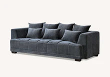 Brussels Chunky Fluted Sofa Range  in Steel Velvet