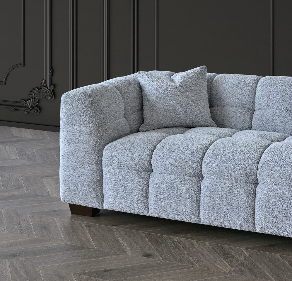 Kensington Group Bubble Tufted Boucle Sofa Range in Pearl Boucle Fabric