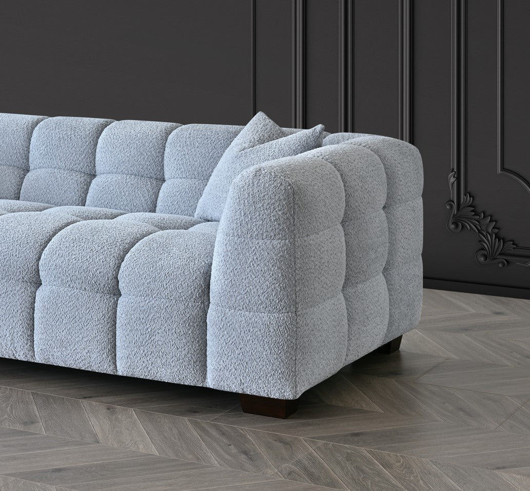 Kensington Group Bubble Tufted Boucle Sofa Range in Pearl Boucle Fabric