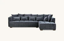 Brussels Chunky Fluted Sofa Range  in Steel Velvet