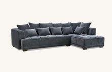 Brussels Chunky Fluted Sofa Range  in Steel Velvet