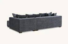 Brussels Chunky Fluted Sofa Range  in Steel Velvet