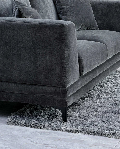 Madrid Cloud Chunky Sofa Range in Steel Velvet