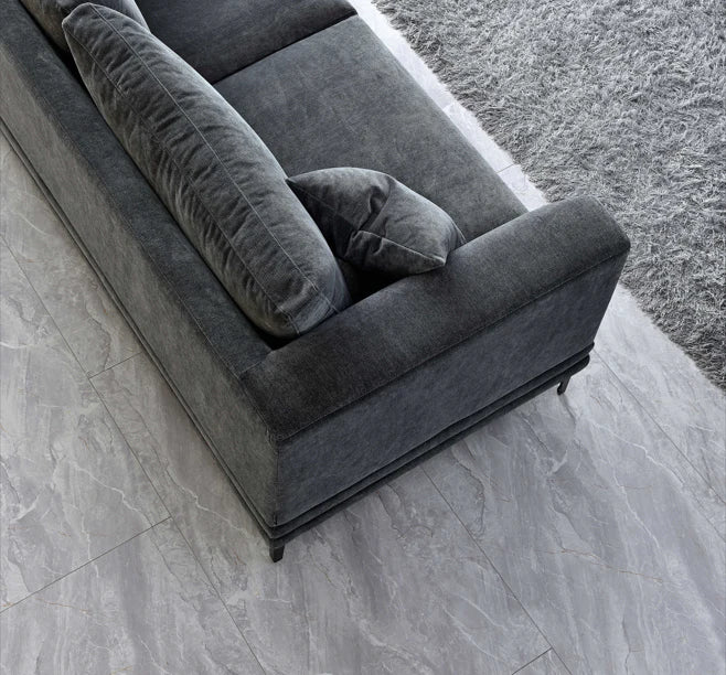 Madrid Cloud Chunky Sofa Range in Steel Velvet