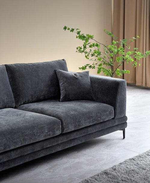 Madrid Cloud Chunky Sofa Range in Steel Velvet