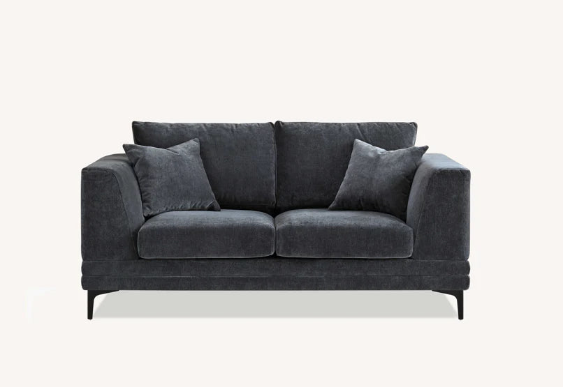 Madrid Cloud Chunky Sofa Range in Steel Velvet