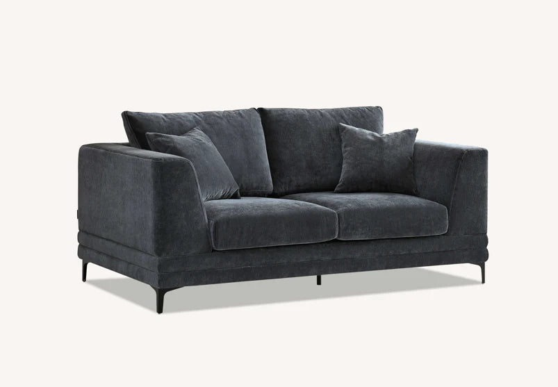 Madrid Cloud Chunky Sofa Range in Steel Velvet