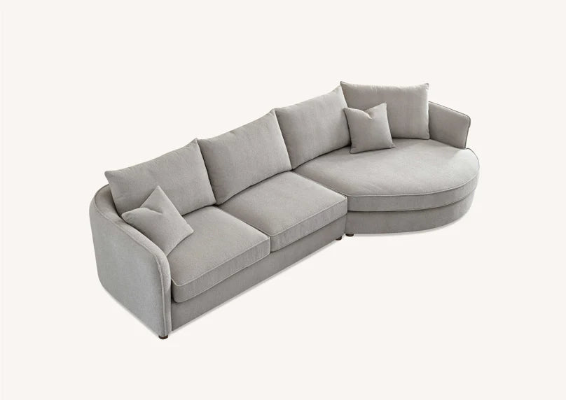 Dubai Rubin Corner Chaise in Pebble Boucle