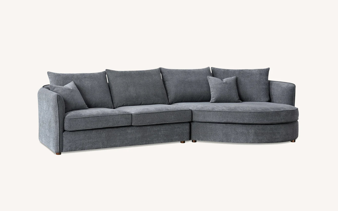 Dubai Corner Chaise in Charcoal Boucle