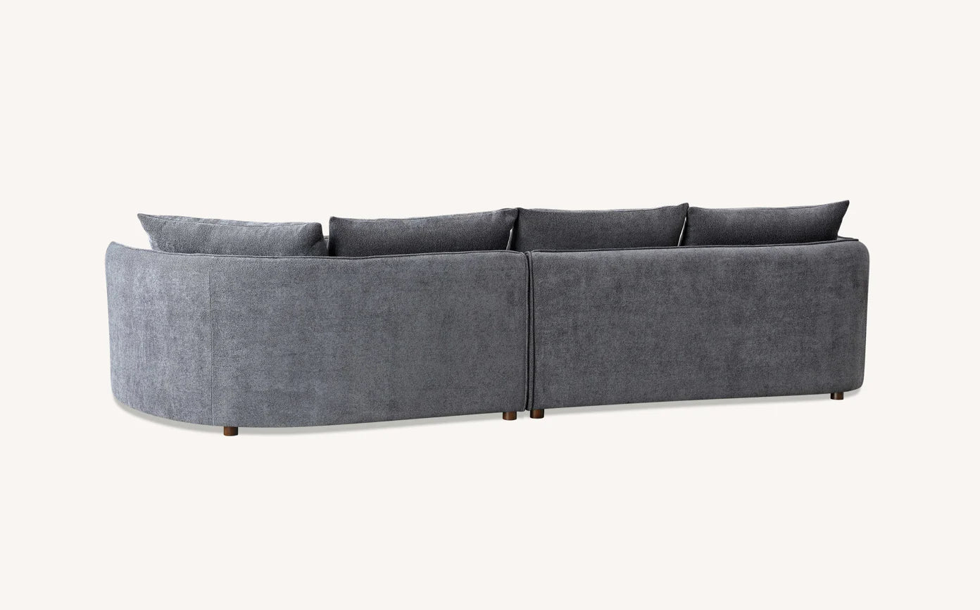 Dubai Corner Chaise in Charcoal Boucle