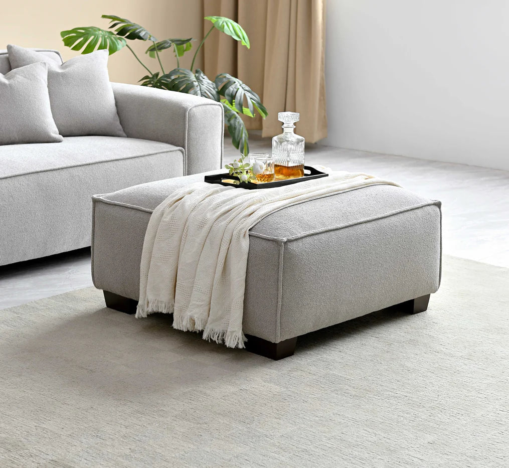 Otis Chunky 4 seater with Chaise in Pebble Boucle