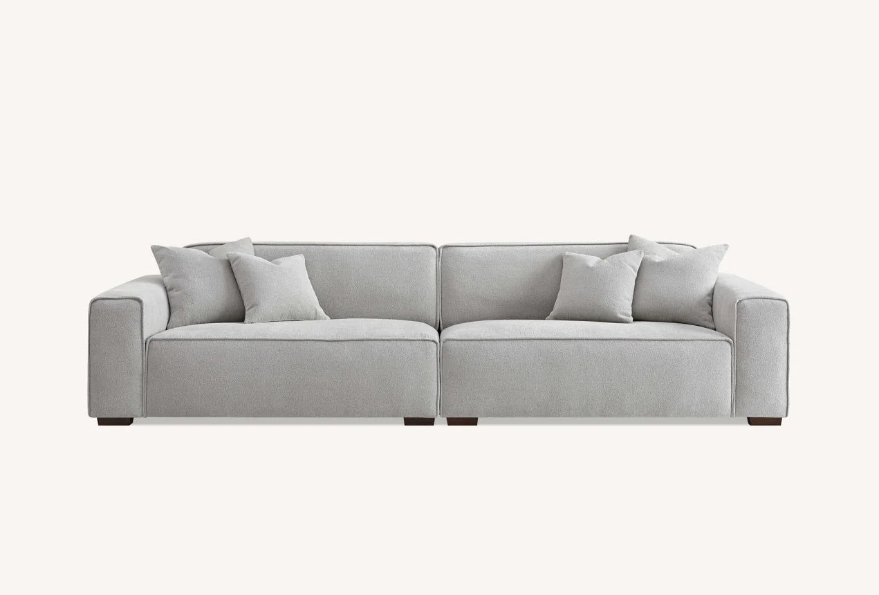 Otis Chunky 4 seater with Chaise in Pebble Boucle