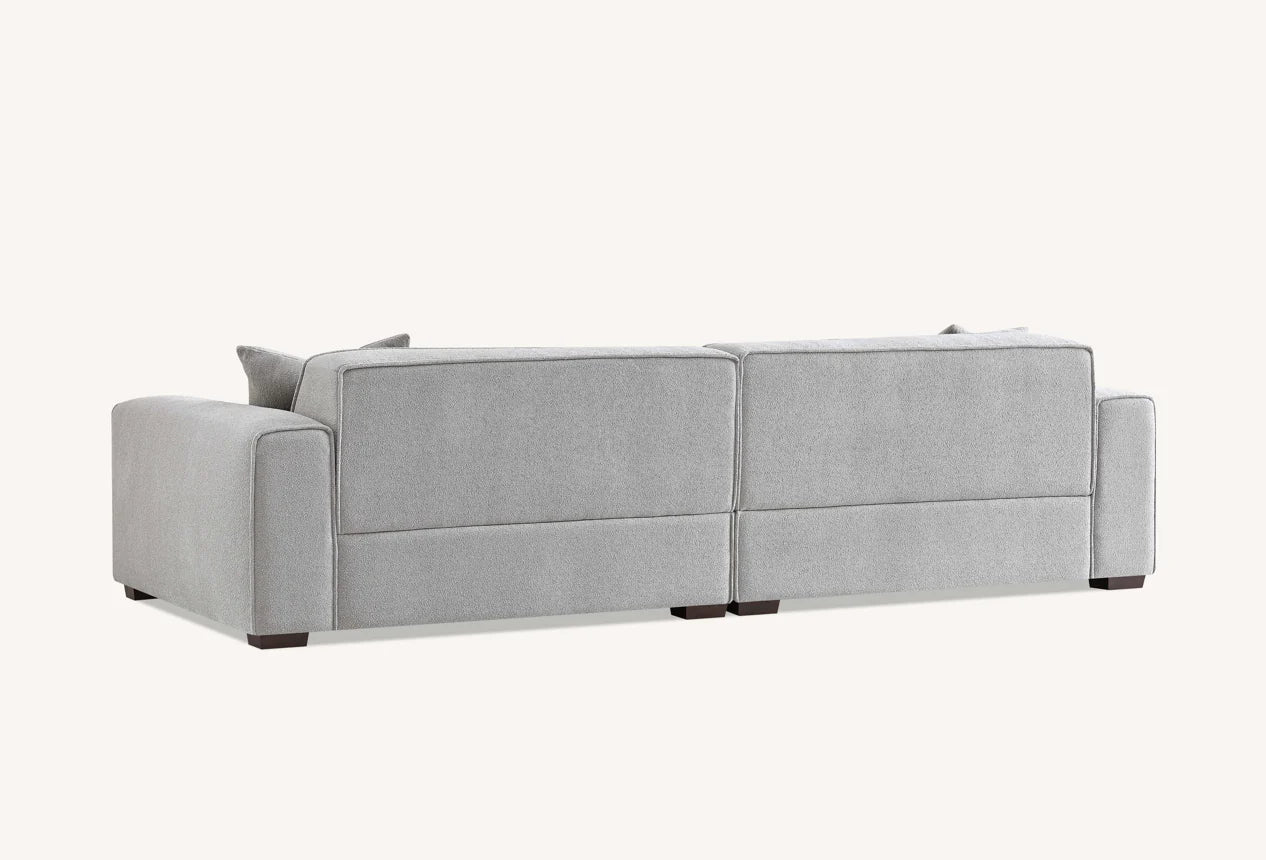 Otis Chunky 4 seater with Chaise in Pebble Boucle