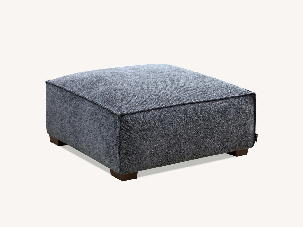 Otis Pebble Boucle with Chaise in Charcoal Boucle