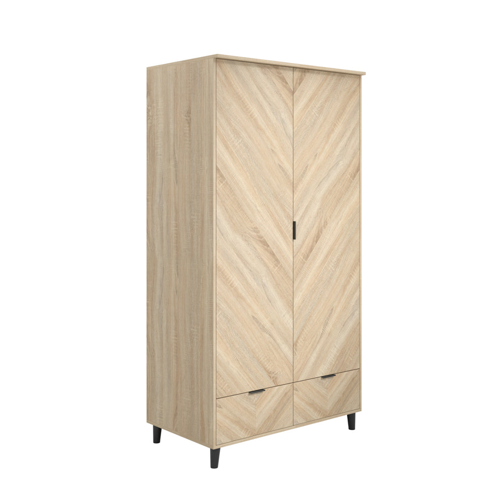 Kingston Chevron Double Wardrobe