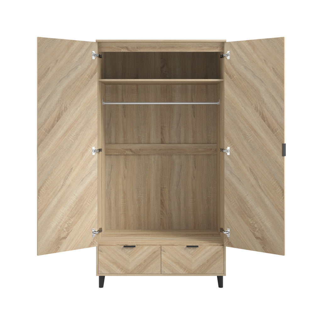 Kingston Chevron Double Wardrobe