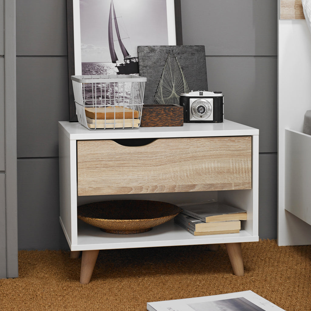 Blyn White-Oak Bedside Cabinet