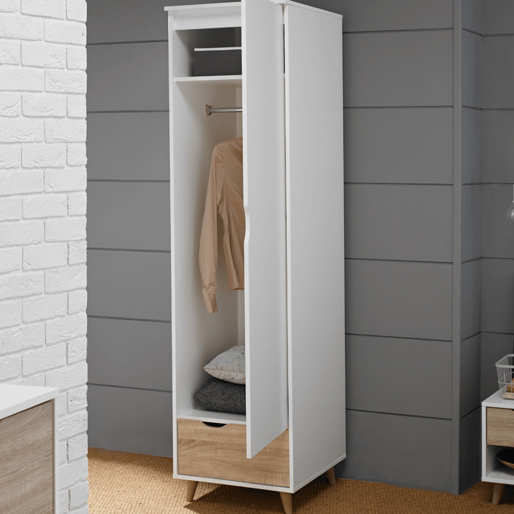 Vaneza White-Oak Single Wardrobe