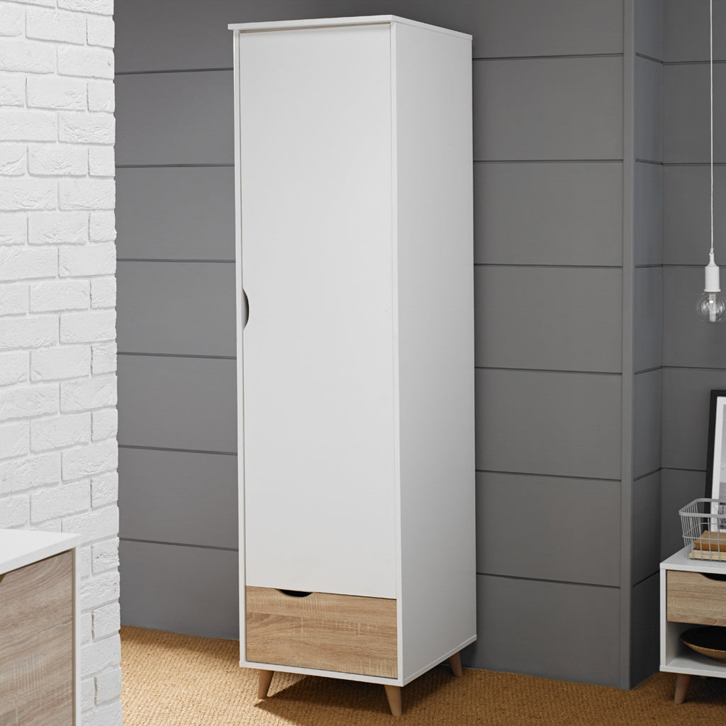 Vaneza White-Oak Single Wardrobe