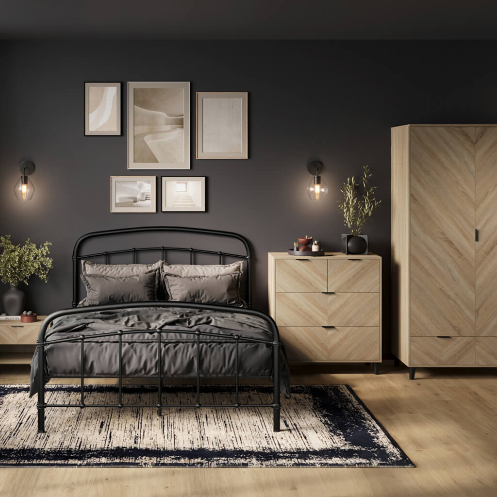 Wembley Chevron Single Wardrobe