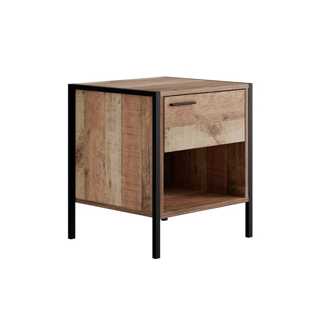 Ryla Distressed Oak Effect Bedside Cabinet