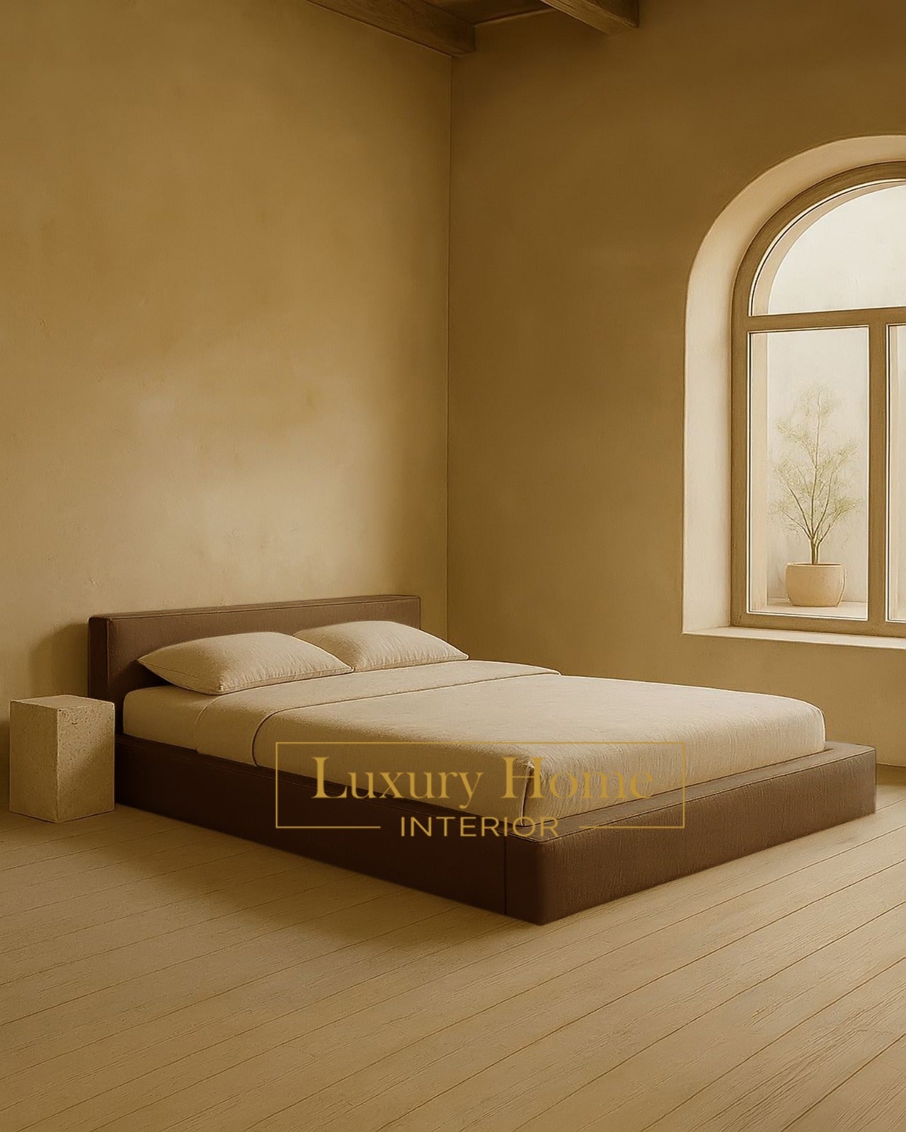 The Bespoke Alora Bed Upholstered Low Bed Frame- Fully Customisable with Storage Options- Minimalist Cloud Range