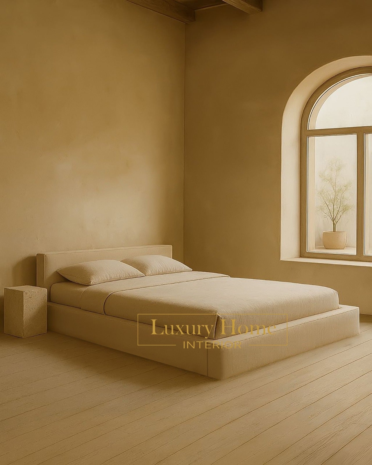The Bespoke Alora Bed Upholstered Low Bed Frame- Fully Customisable with Storage Options- Minimalist Cloud Range