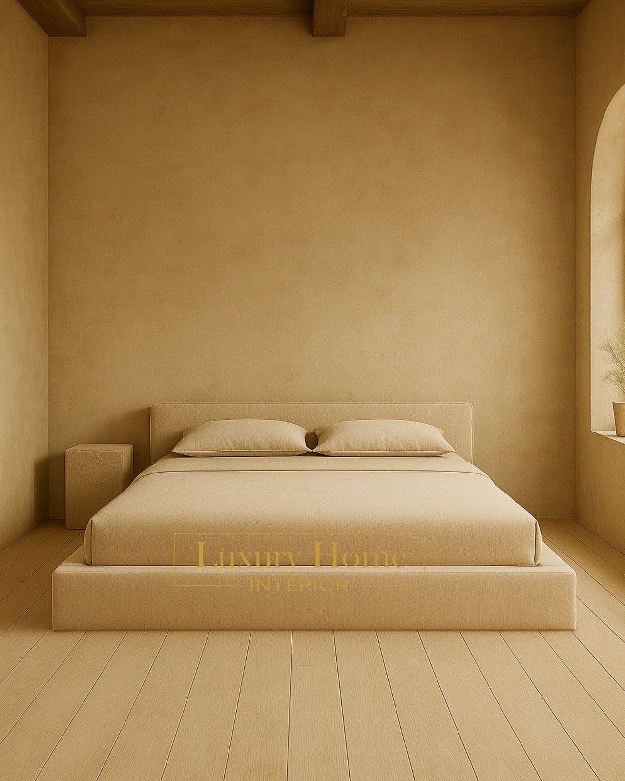The Bespoke Alora Bed Upholstered Low Bed Frame- Fully Customisable with Storage Options- Minimalist Cloud Range
