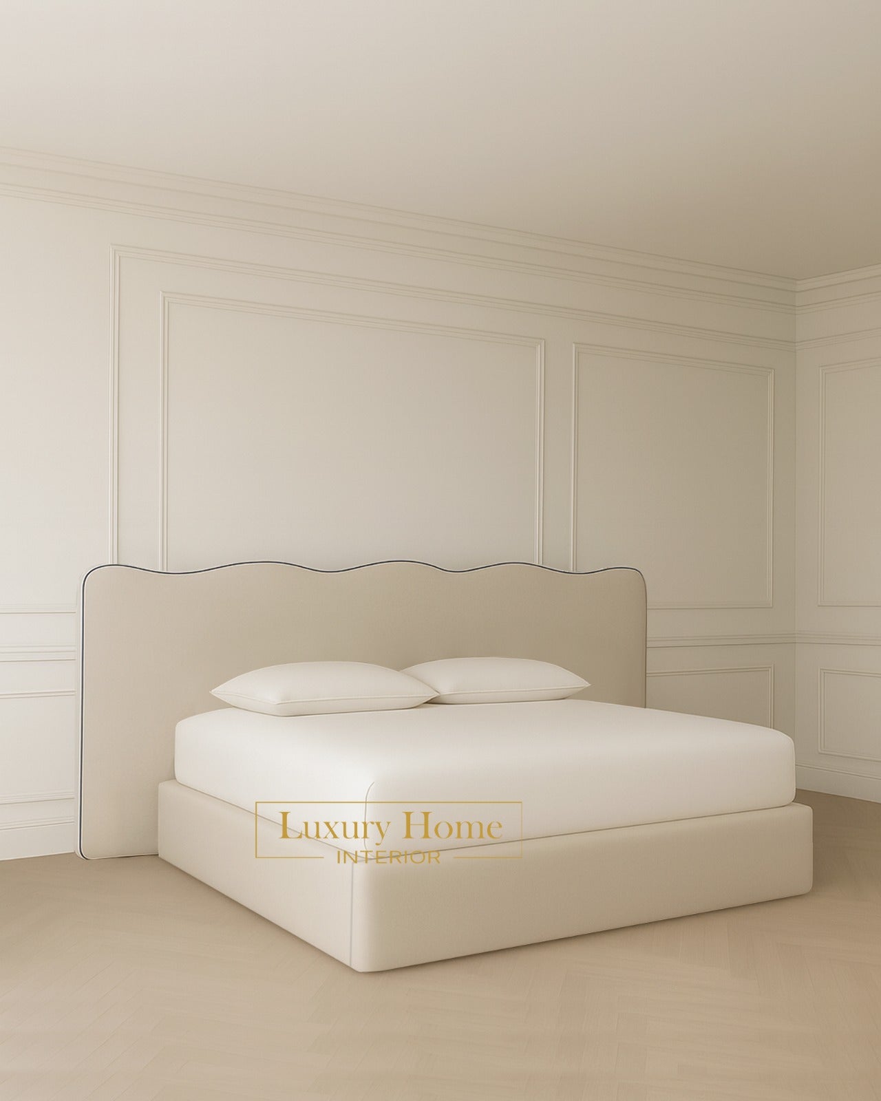 The Bespoke Extended Nora Wave Bed Upholstered Bed Frame- Fully Customisable with Storage Options- Wave Range