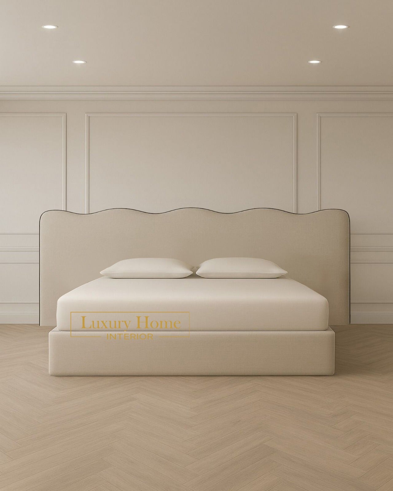 The Bespoke Extended Nora Wave Bed Upholstered Bed Frame- Fully Customisable with Storage Options- Wave Range