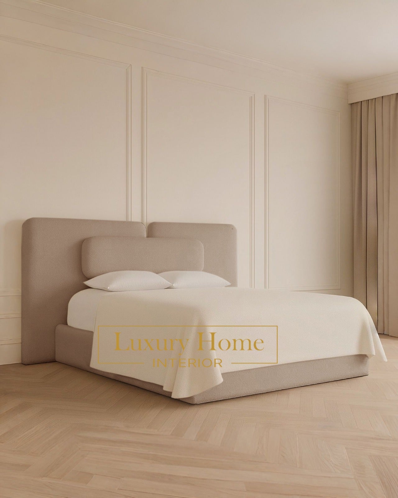 The Bespoke Anna Bed Upholstered Bed Frame- Fully Customisable with Storage Options- Wave Range