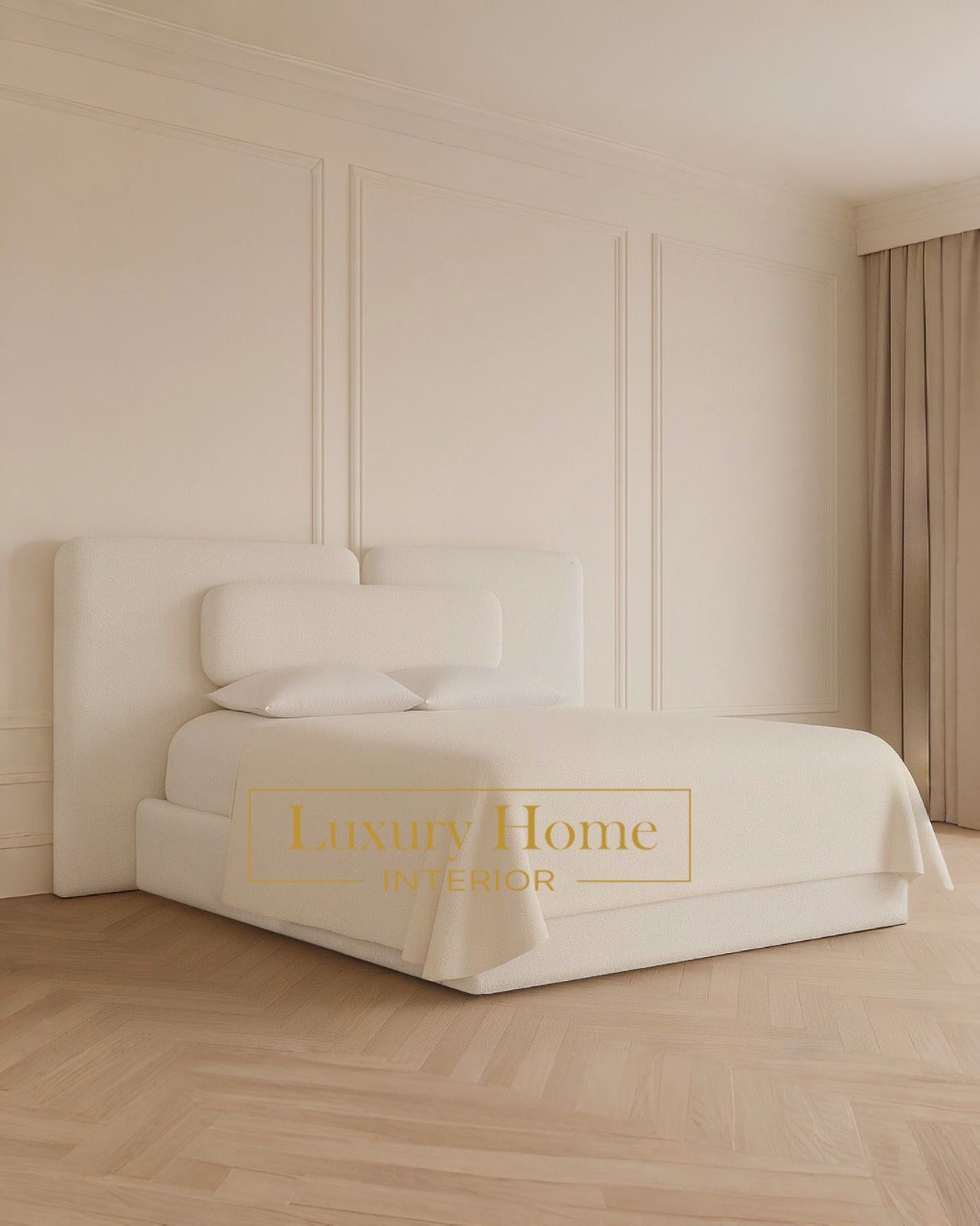 The Bespoke Anna Bed Upholstered Bed Frame- Fully Customisable with Storage Options- Wave Range