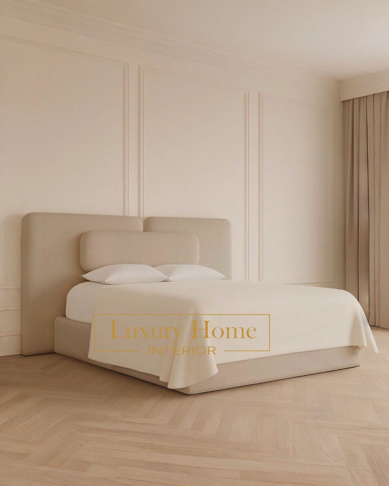 The Bespoke Anna Bed Upholstered Bed Frame- Fully Customisable with Storage Options- Wave Range