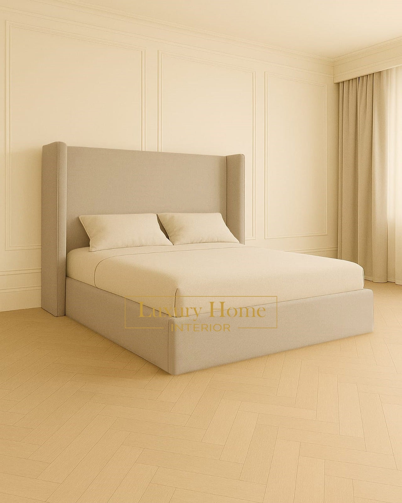 The Bespoke Lenore Upholstered Bed Frame- Fully Customisable with Storage Options- Boucle Range
