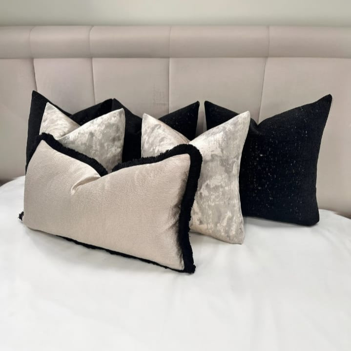 The Luxury Black Anissa Bed Cushion Set