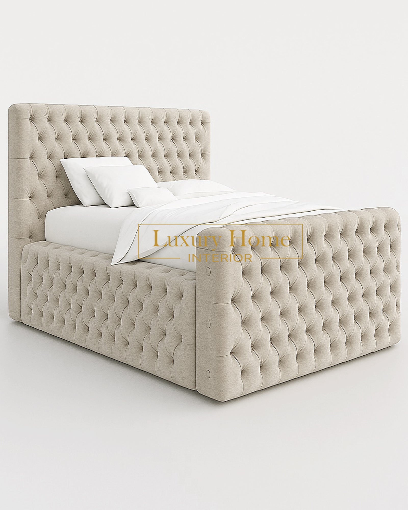 The Bespoke Shay Bed- Fully Customisable with Storage Options- Velvet Monaco Range