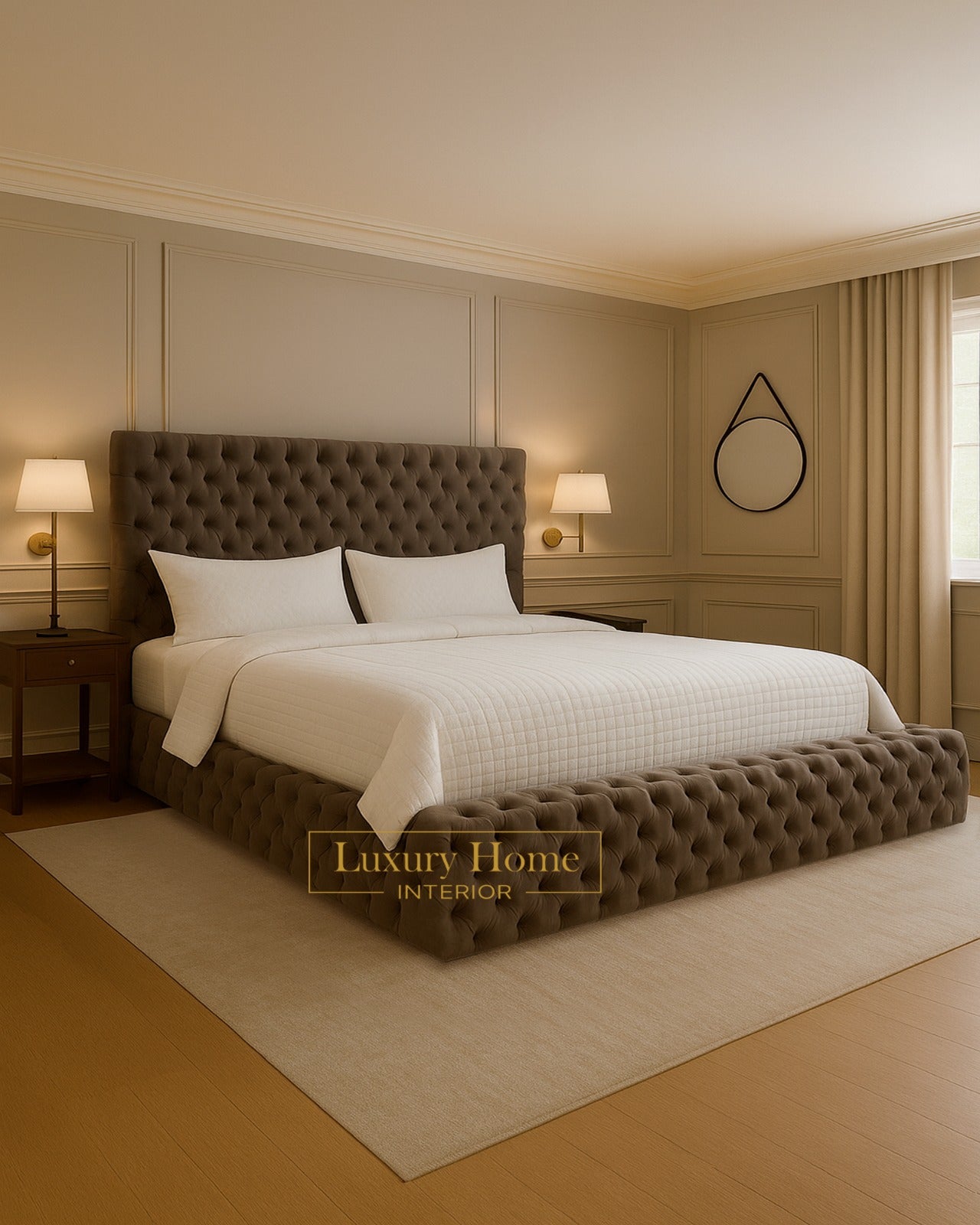 The Bespoke Madelyn Bed- Fully Customisable With Ottoman Storage- Velvet Monaco Range