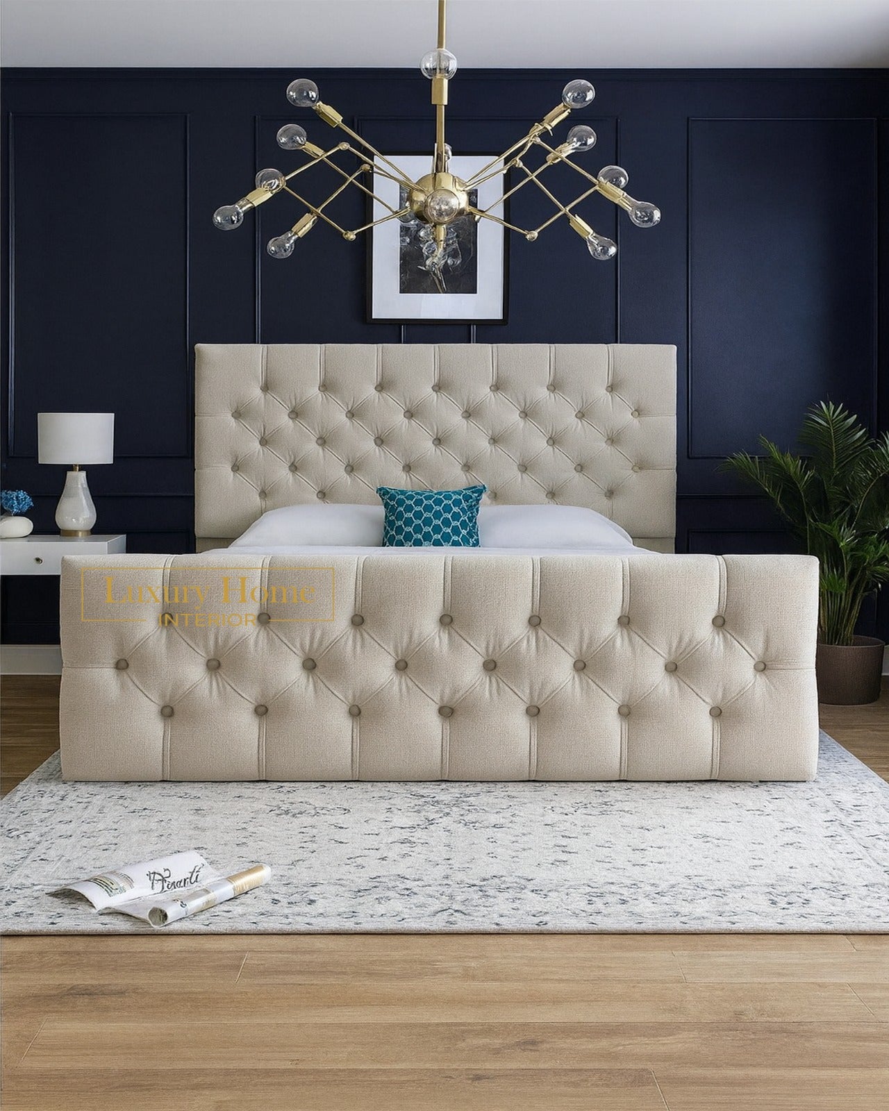 The Bespoke Ora Upholstered Soft Velvet Bed Frame-Fully Customisable with Storage Options- Monaco Velvet Range