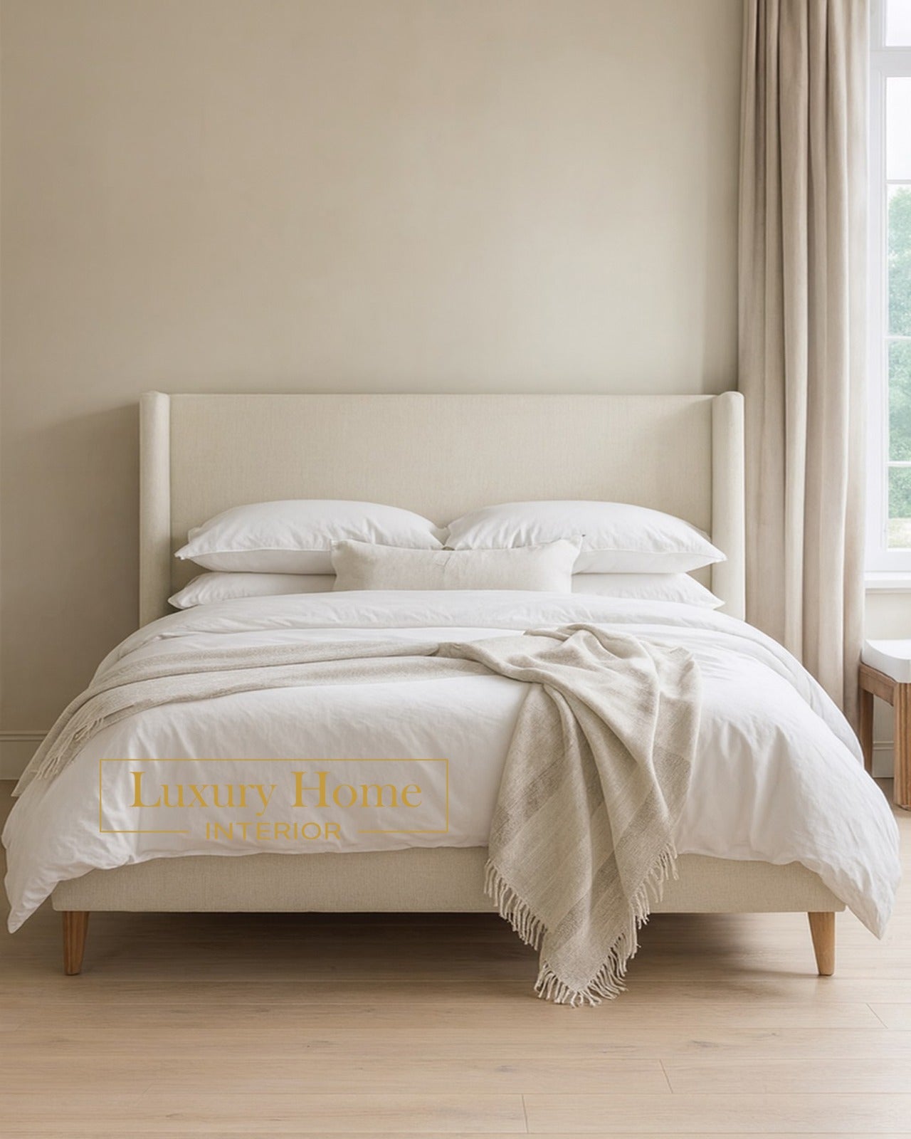 The Bespoke Lily Boucle Upholstered Bed Frame- Fully Customisable with Storage Options- Boucle Range