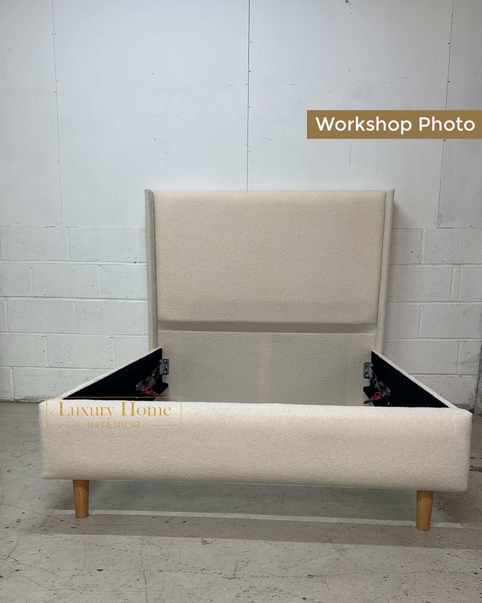 The Bespoke Lily Boucle Upholstered Bed Frame- Fully Customisable with Storage Options- Boucle Range