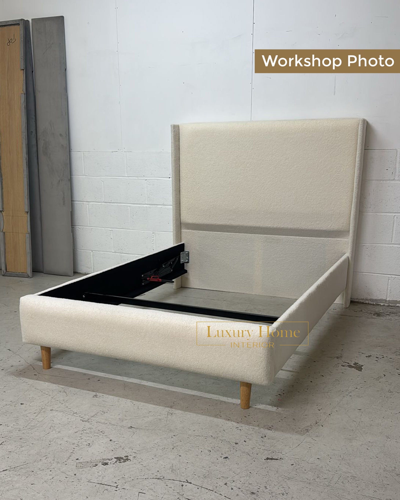 The Bespoke Lily Boucle Upholstered Bed Frame- Fully Customisable with Storage Options- Boucle Range