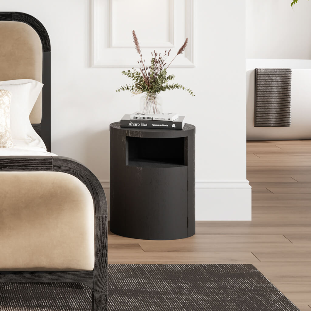 Zino Black Bedside Cabinet