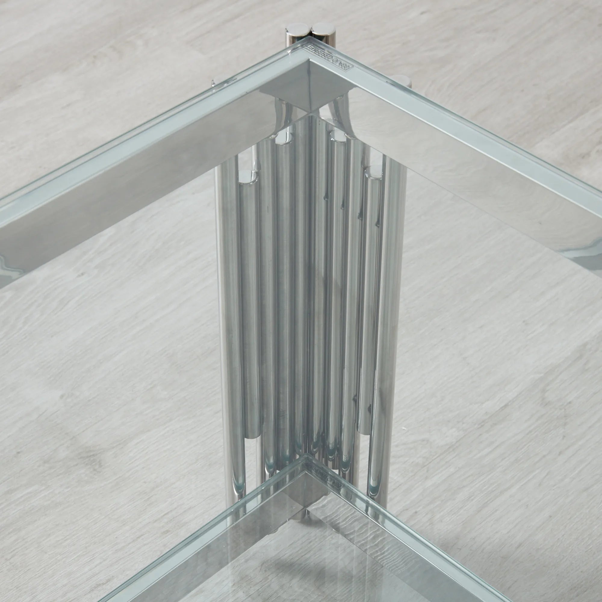 Cohen Modern Stainless Steel & Tempered Glass Coffee Table Rectangular with Magazine Shelf 120cm– Colton Luxury Style