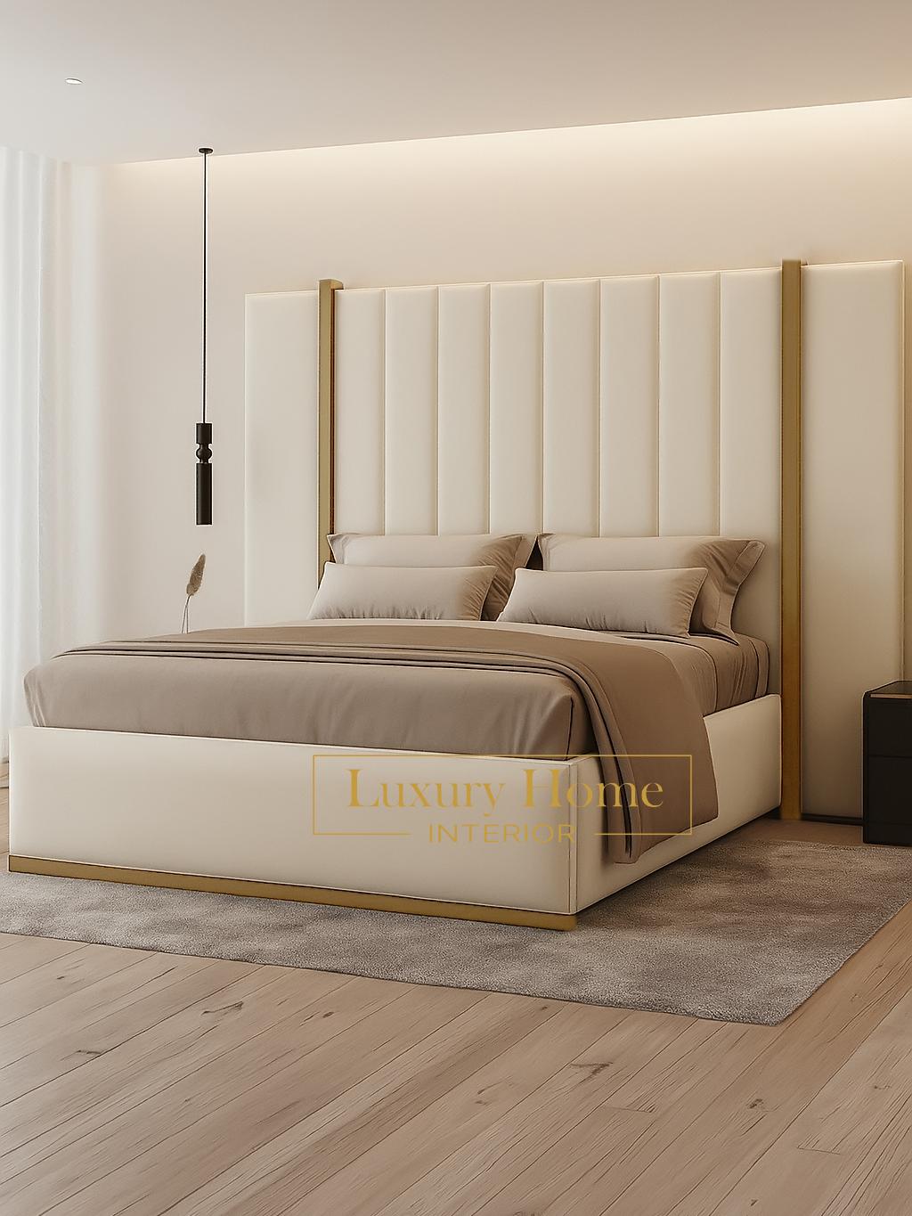 The Bespoke Royal Kensington Luxe Bed VI with Black Metal Surround- Black & Cream Fully Customisable with Storage Options- Washington Black Border Range